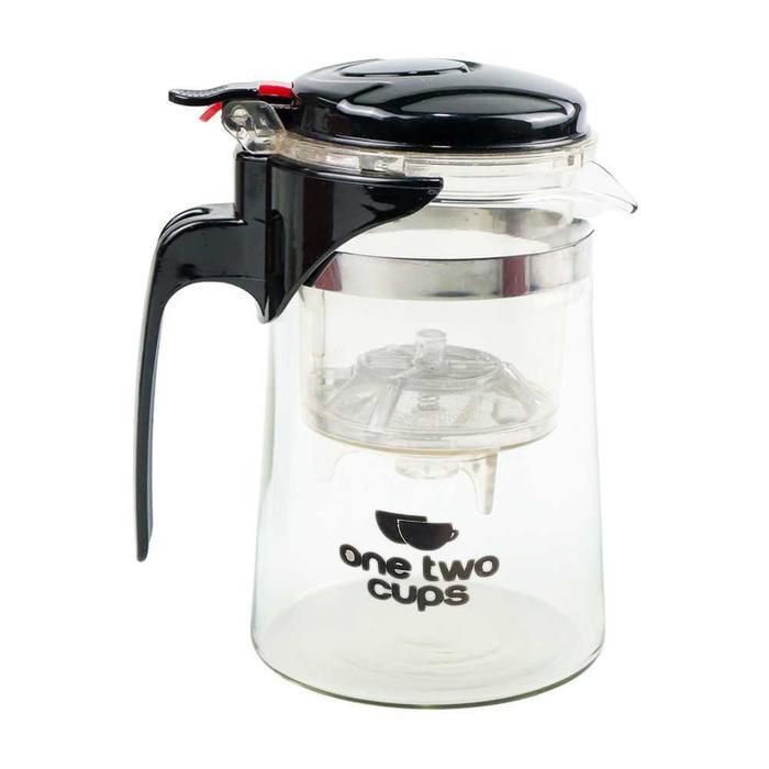 Promo One Two Cups Teko Teh Kopi Kaca Tahan Panas Dengan Saringan Pitcher - K1 Original