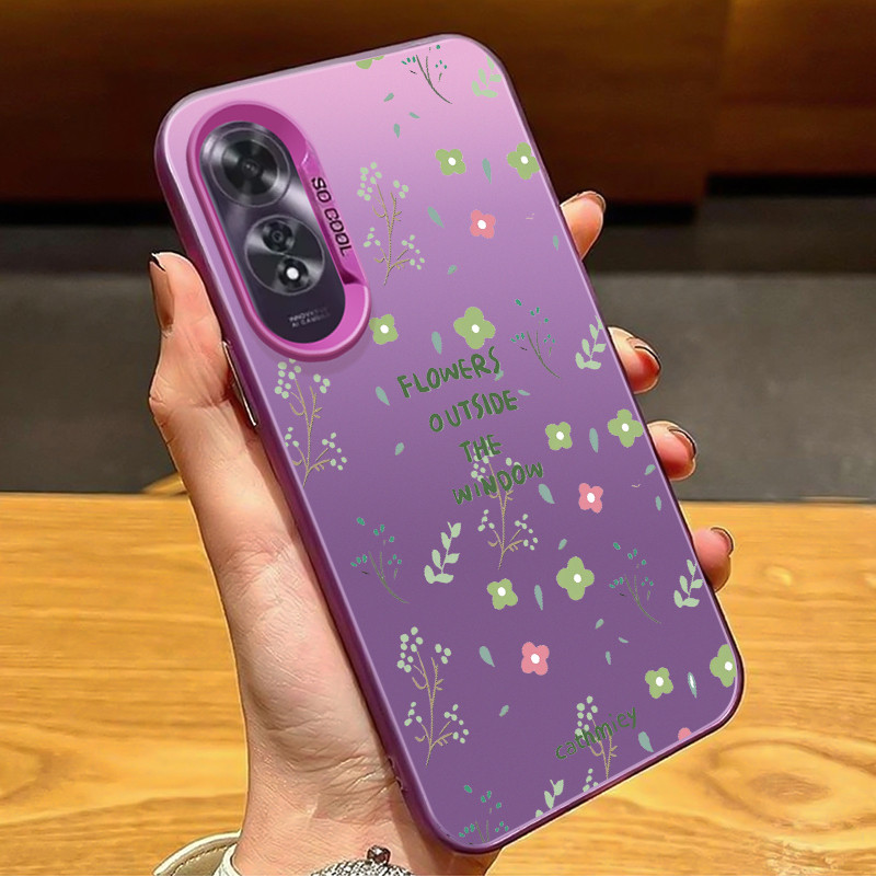 Casing Hp Untuk OPPO A60 4G Case Casing HP Softcase ponsel silikon tahan jatuh berwarna perak Kasing