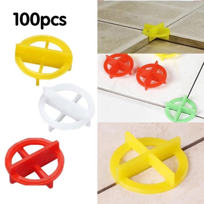 100 Pcs Alat Jarak Pasang Nat Keramik Granit Tile Spacer Leveling Model Cross