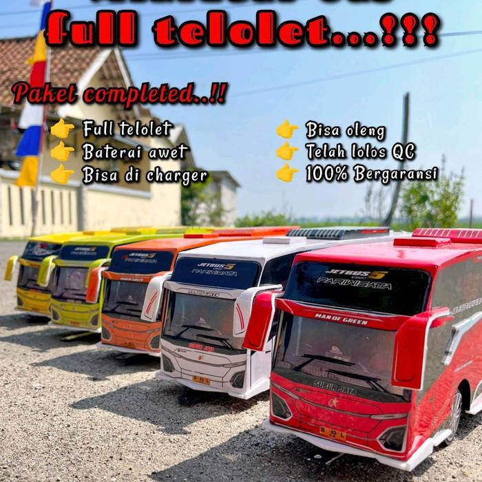 Mainan anak bus oleng JB5 miniatur bus bisa oleng