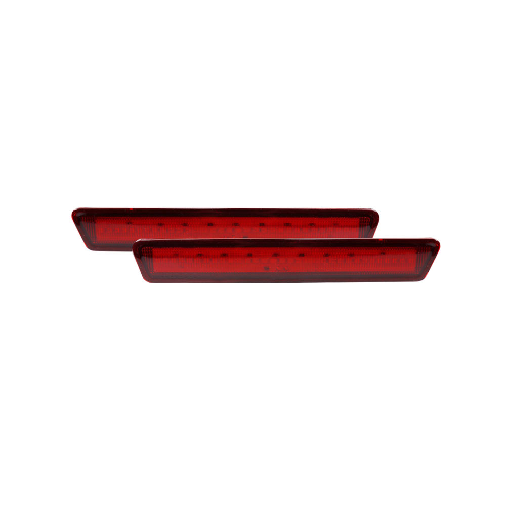 2PCS REAR RED LED BUMPER SIDE MARKER LIGHT FOR 1999-2004 FORD MUSTANG SMOKE LENS