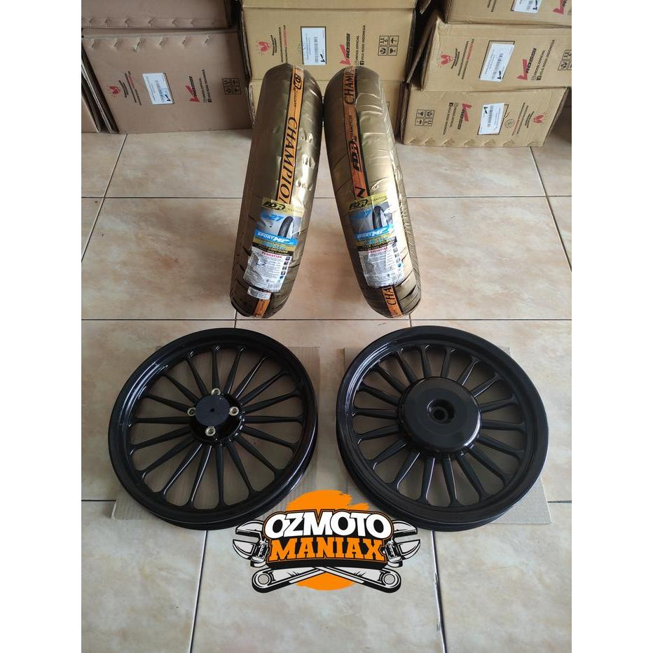 Wheel Set Velg Vrossi Venom Galaxy 2 + Ban FDR MP27 (Motif Daytona) - Black