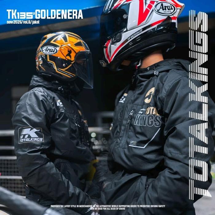 Total Kings Jaket Windbreakers Hitam Vol 8 Bahan Parasut Waterproof