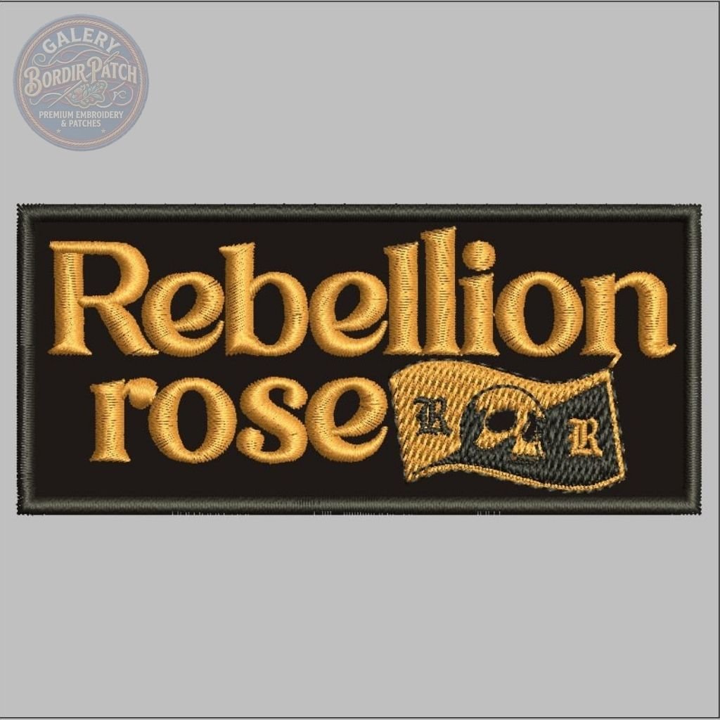 GBP-A54 REBELLION ROSE PUNK ROCK PATCH BORDIR LOGO/EMBLEM