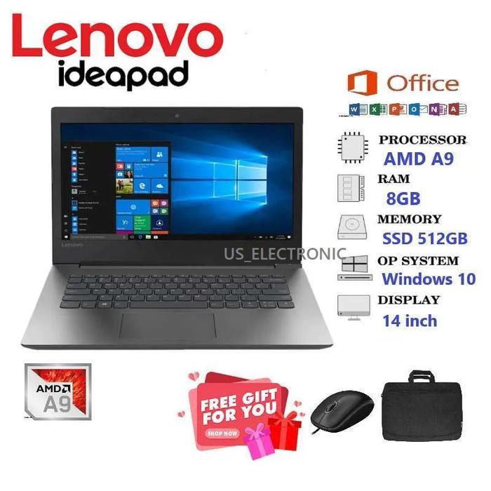 LAPTOP DESAIN  LAPTOP LENOVO IP 330 AMD A9 /RAM 8GB - 512 SSD/ WIN10 - 4GB/128 SSD