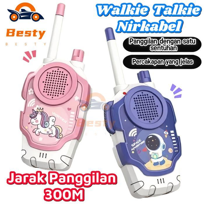 Besty Mainan Anak Handy Talky Wireless Walkie Talkie 2pcs Jarak 50 sampai 300 Meter Edukasi