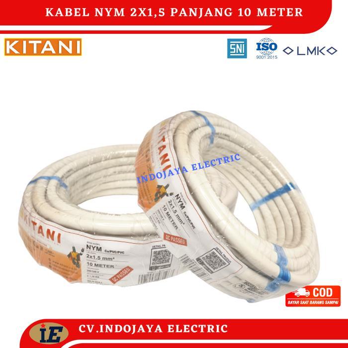 Kabel Listrik Kitani Nym 2X1,5 Panjang 10 Meter Kabel Listrik Tembaga