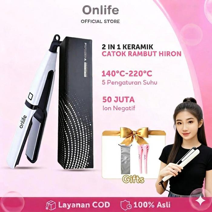 [Goto Beauty Stlye] 2In1 Hair Styler Hiron Catokan Ceramic Tourmaline Pelurus & Pengeriting