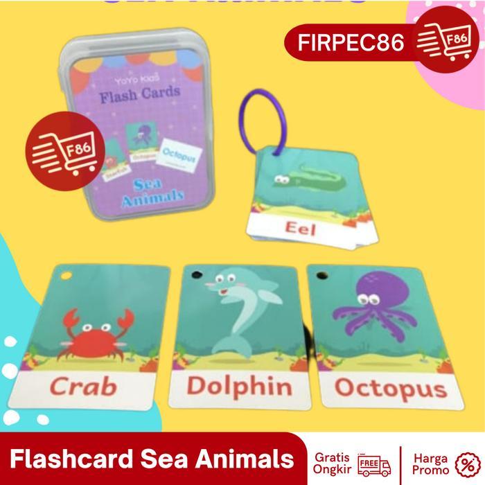 Mainan Edukasi Anak Sea Animals Flashcard Inggris / English