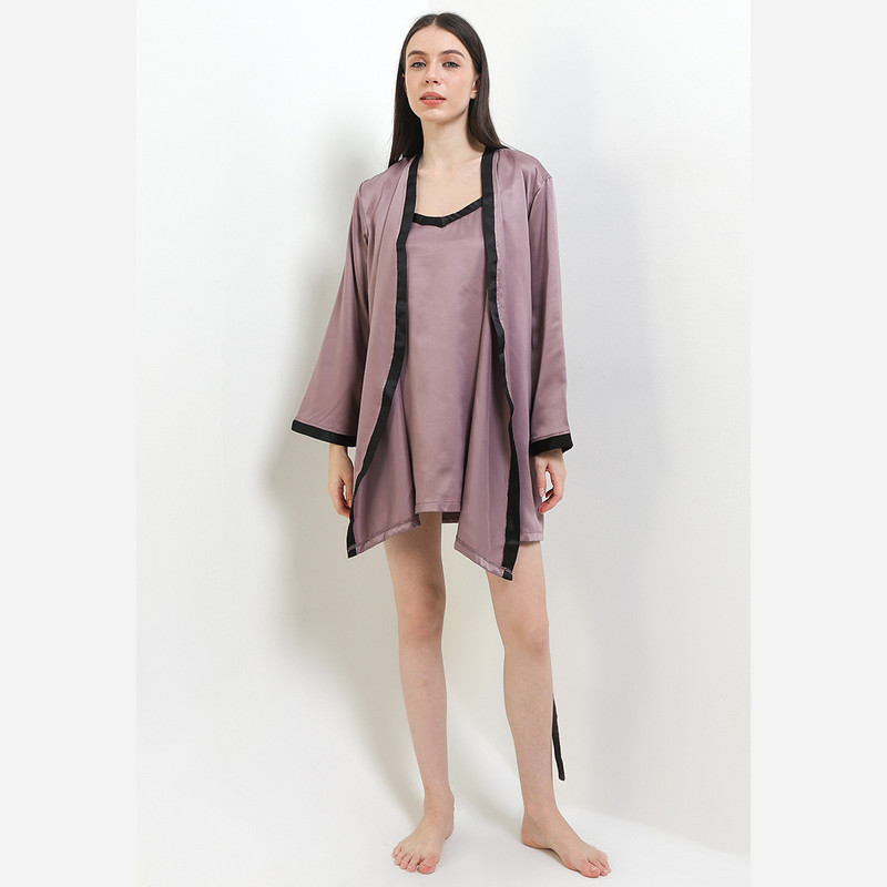 Anne Wintours Kimono Sexy Seksi Satin Silk Dress Sleepwear Wanita