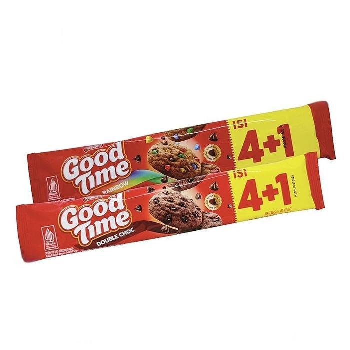 GOOD TIME COOKIES 16 GR Biscuit Double Choco / Pandan / Rainbow Snack