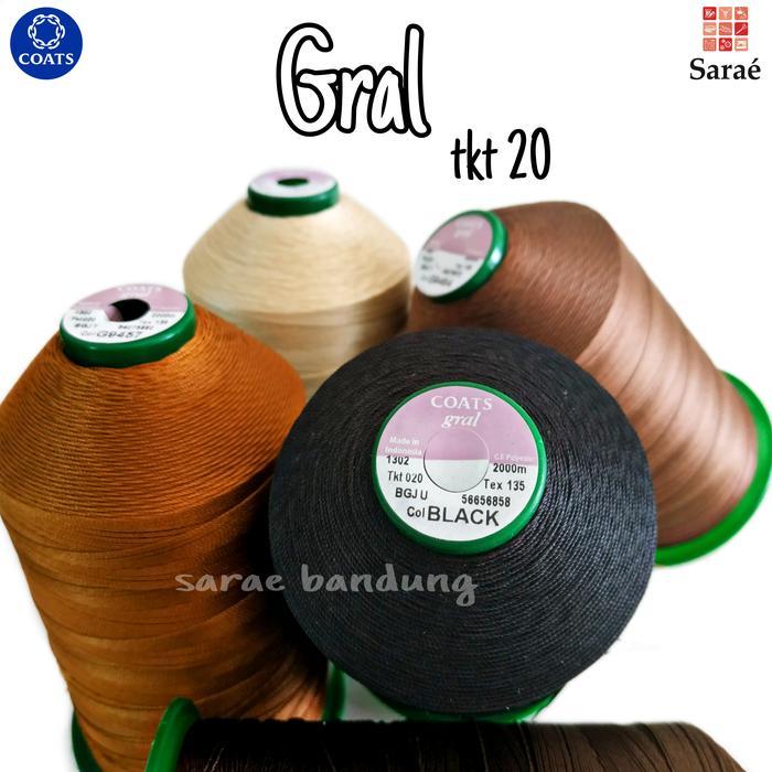 Coats Gral Filament Polyester tkt 20/Benang Jahit Setik/Benang Jahit