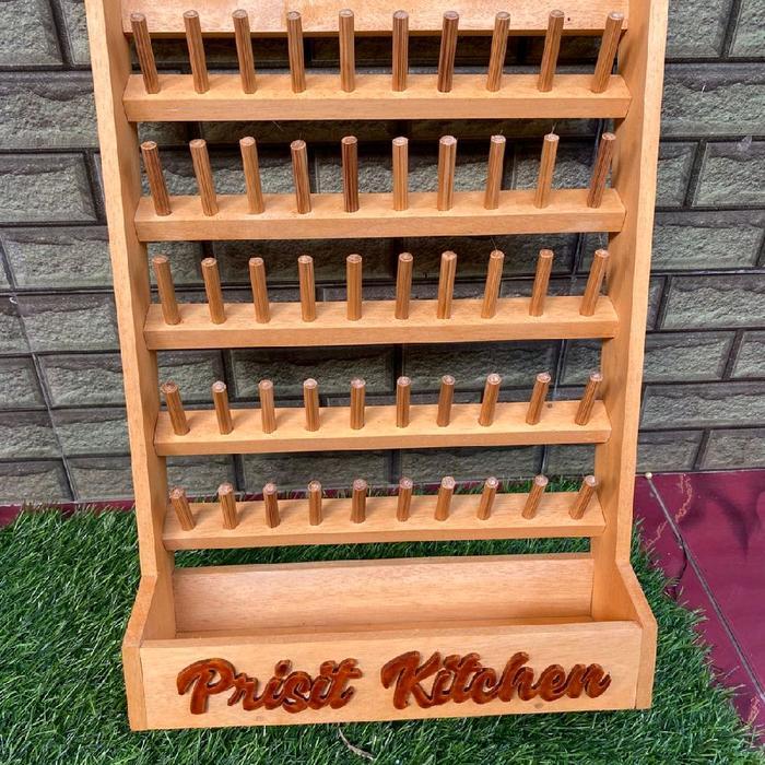 Rak benang jahit costume nama Kayu