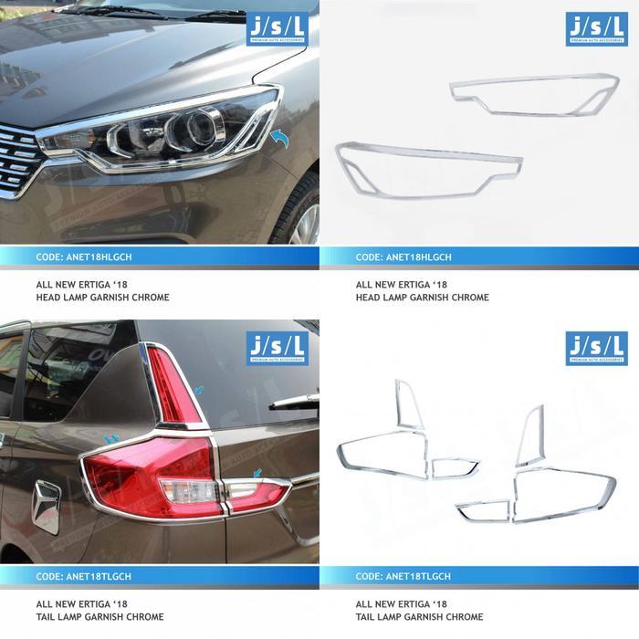 Paket Garnish Headlamp & Stoplamp Cover Lampu Depan & Belakang All New Ertiga 2018 - Up Aksesoris