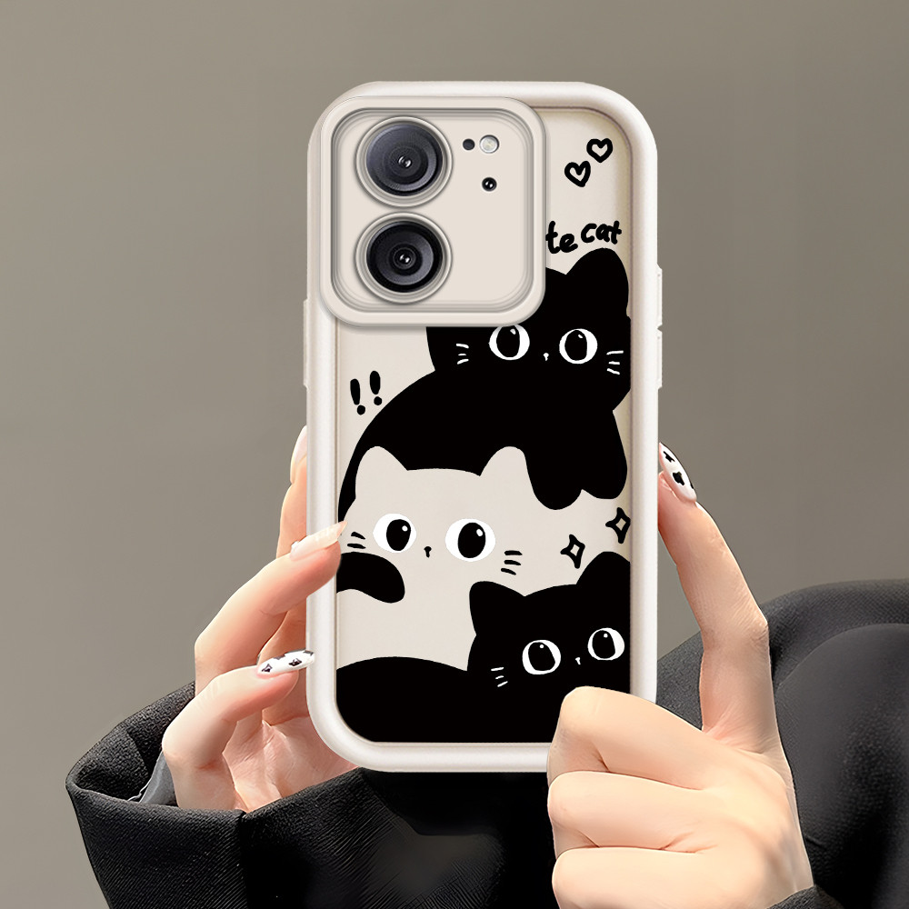 Casing Hp Untuk For Xiaomi Mi 13T Pro Redmi K60 Ultra Silikon Case Simple Cute Cat 2761 TY Terbaru P