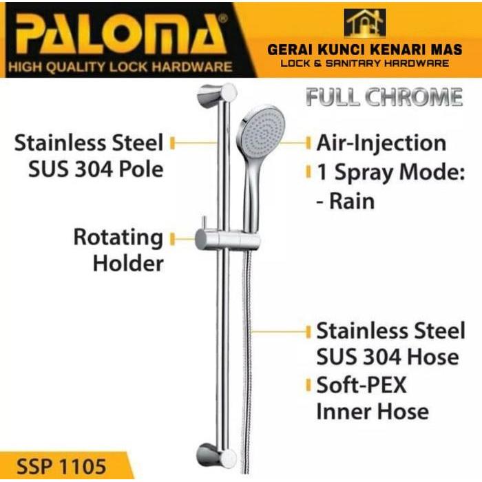 Shower Set Tiang Paloma Ssp 1105 Tiang Hand Shower Head Kamar Mandi