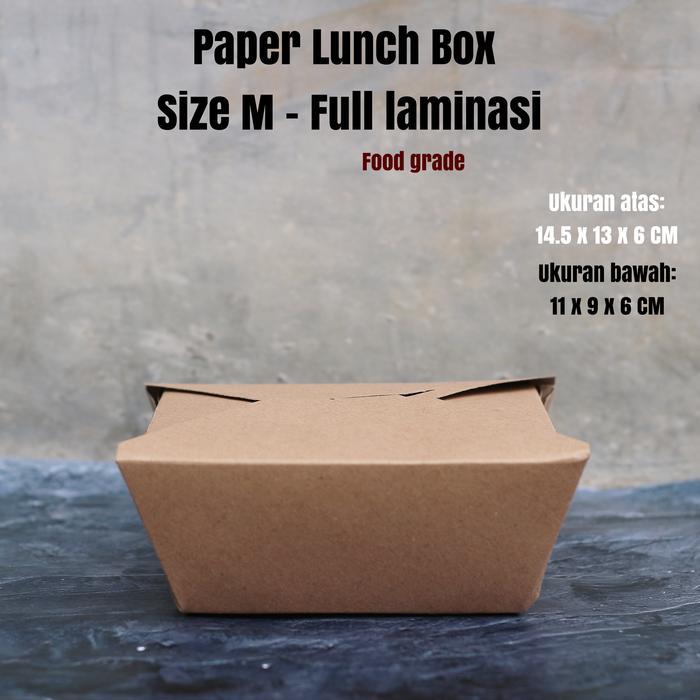 ID LUNCH BOX PAPER - KOTAK NASI - BOX NASI - FOOD GRADE - FULL LAMINASI