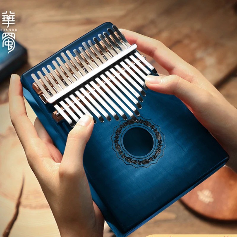 Hluru Professional 17 Key 21 Key Maple Gloss Finish Kalimba Gradient Thumb Piano Finger Piano Box