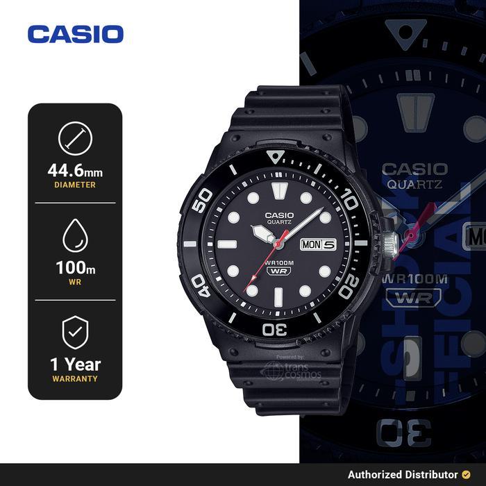 PROMO BESAR Casio Jam Tangan Pria Analog MRW-230H-1E1VDF Original Hitam 44.6mm WR100M Garansi 1