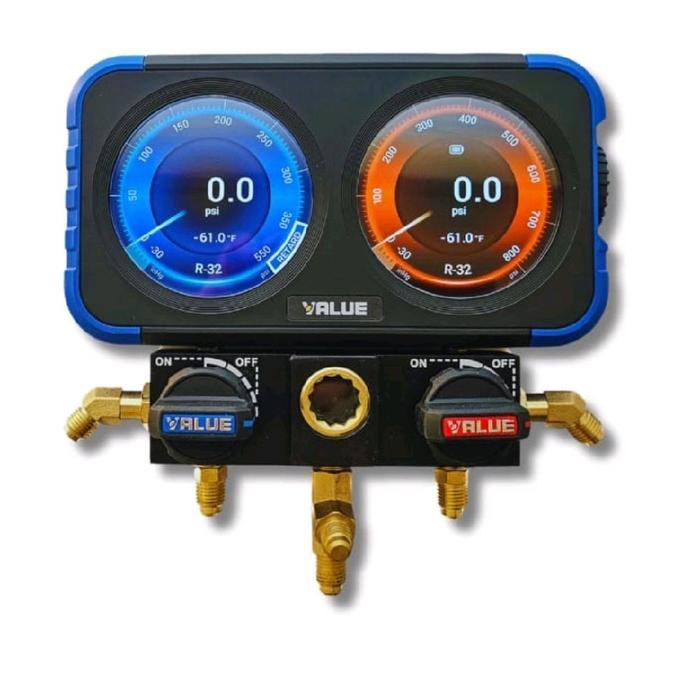 READY PART VALUE DIGITAL MANIFOLD GAUGE PREMIUM SET ALAT CEK AC MOBIL METERAN MANIFOLD DIGITAL GAUGE