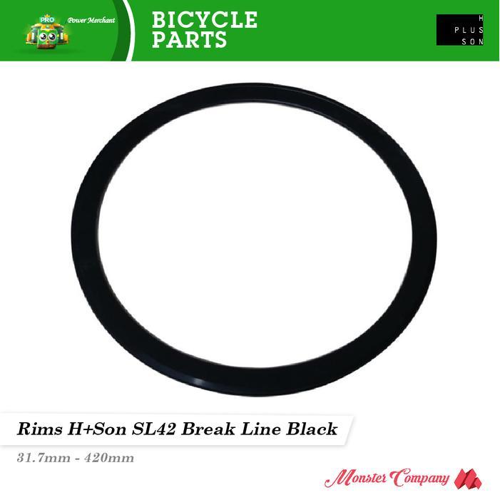 Rims H+Son SL 42 Break Line 28H 700c Black H PLUS SON HPLUSSON