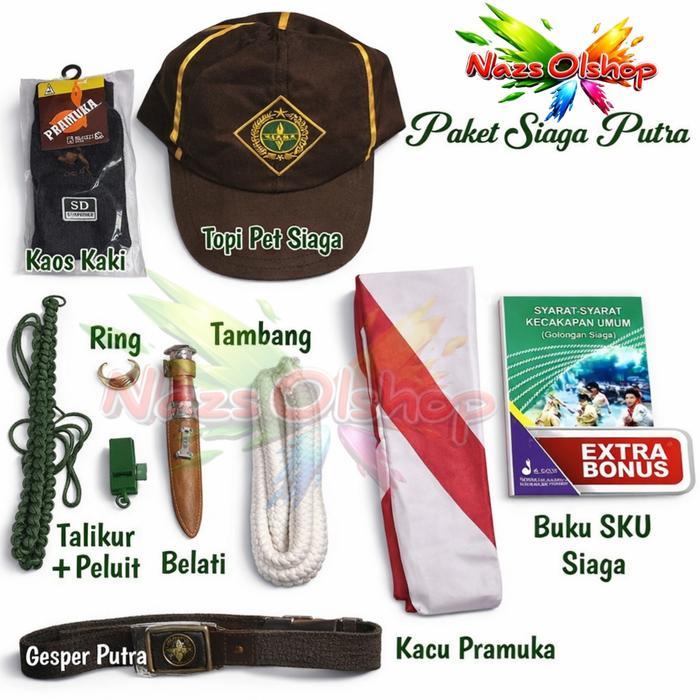 Atribut Perlengkapan Pramuka Paket Atribut Perlengkapan Pramuka Tingkat Siaga Putra SD Kelas 1-3 Pra