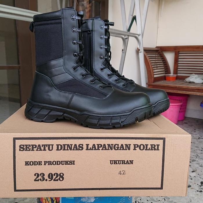 PDL jatah polri Sepatu Dinas Lapangan Hitam Ukuran 38 untuk Seragam Kerja polri ukuran 38