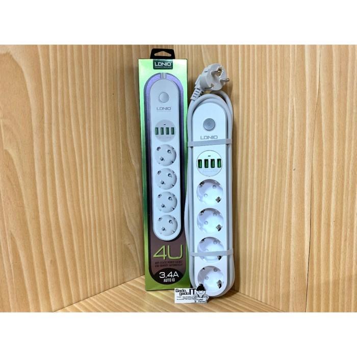 Ldnio Se4432 Smart Usb Power Strip Outlet Eu Plug 4 Ac Power Socket 4 #Gratisongkir