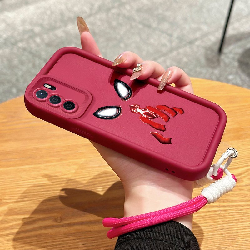 Casing Hp untuk OPPO A16 A16s A54s Case Casing HP Softcase ceruk Soft Shell dengan Tali Silikon Kasi