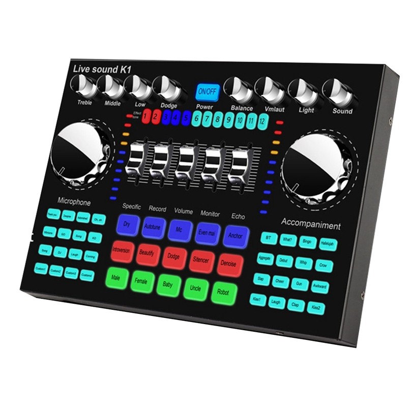 . Jabs K1 Live Sound Card Portable Bluetooth Sound Card Profession -