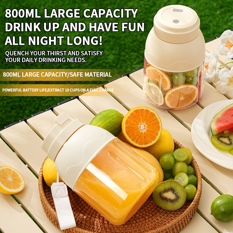 1 set of electric juicer, milkshake machine, juicer, 800ml portable drum rechargeable electric