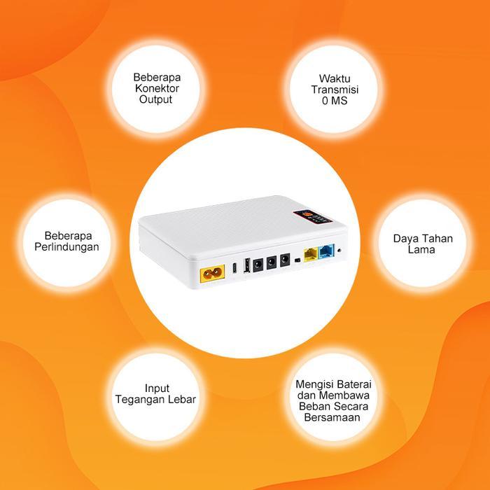 TECHBEE UPS ROUTER POE 20800MAH 5V/9V/12V/15V/24V 2A TYPE-C POWER SUPPLY UPS MINI UPS WIFI CCTV