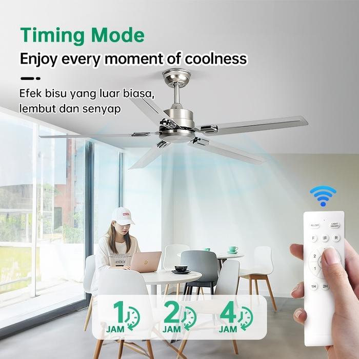 COD KIPAS ANGIN GANTUNG PLAFON 42/52INCI BESI DAUN DC 6 KECEPATAN KIPAS GANTUNG BALING BALING UNTUK