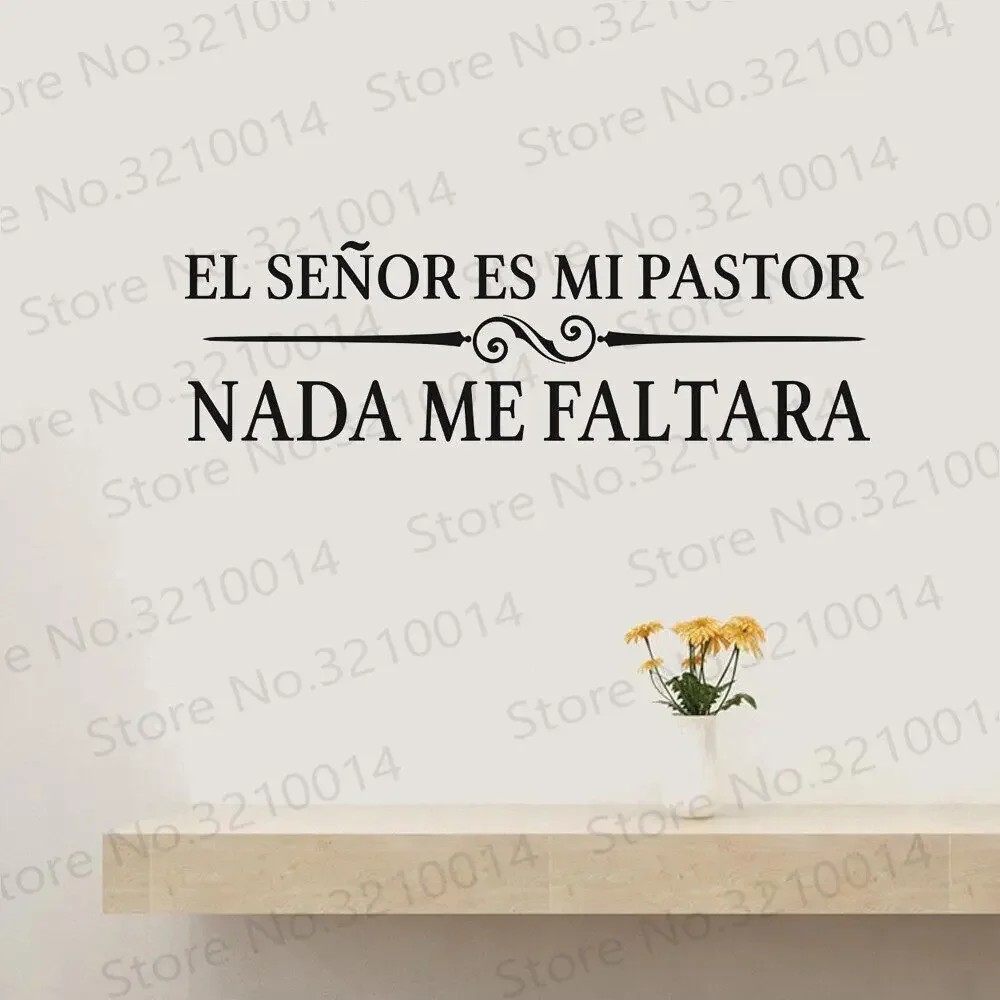 Lord Is My Shepherd Christian Spanish Quote Wall Decal Bedroom El Senor Es Mi Pastor Nada Me Faltara