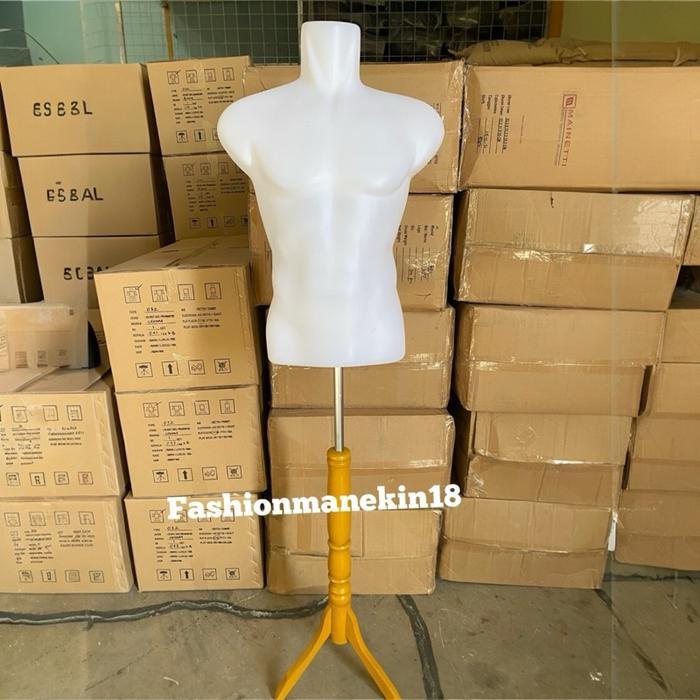 Manekin Pria Otot Dewasa Setengah Badan + Patung Baju Pria + Patung Pria Plastik + Display Baju Pria