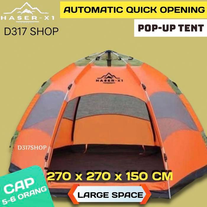 Tenda Otomatis/Popup Tent/Tenda Kapasitas 6 Orang/Tenda Dome Besar