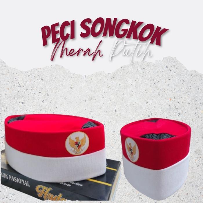 ASLI PECI SONGKOK MERAH PUTIH GARUDA READY STOCK