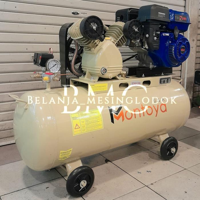 KOMPRESOR UDARA ANGIN 2 HP / PK MONTOYA + ENGINE BENSIN TSUZUMI 6.5 HP -BISMILLAH BERKAH 14