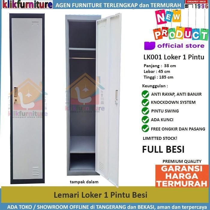 ` FULL BESI Loker Besi 1 Pintu + Gantungan Hanger LK001