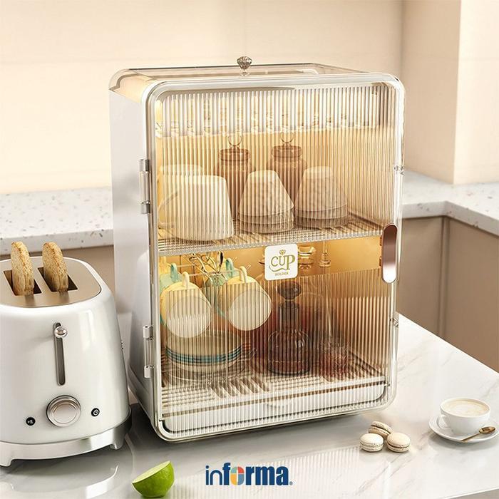 Informa Marco Rak Piring 2 Tingkat - Krem Lemari Piring Tempat Pengering Dapur