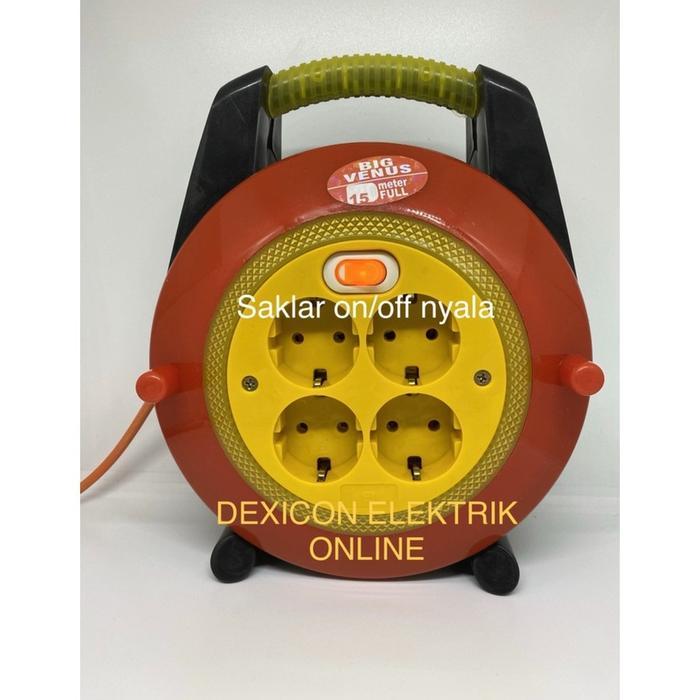 STOP KONTAK VENUS 15 METER FULL/ROLL KABEL/KABEL BOX/KABEL GULUNGAN