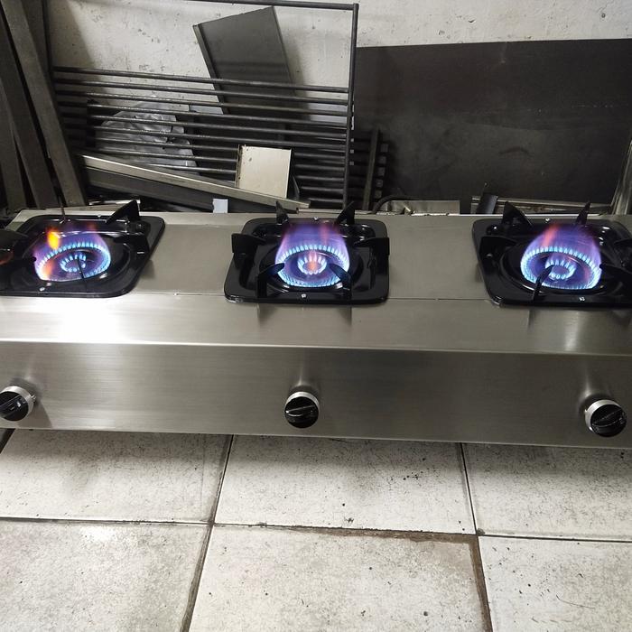 kompor 3 tungku stainless steel