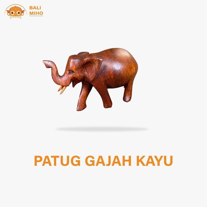 Patung Gajah Kayu Polos - Patung Gajah - Patung Binatang Kayu