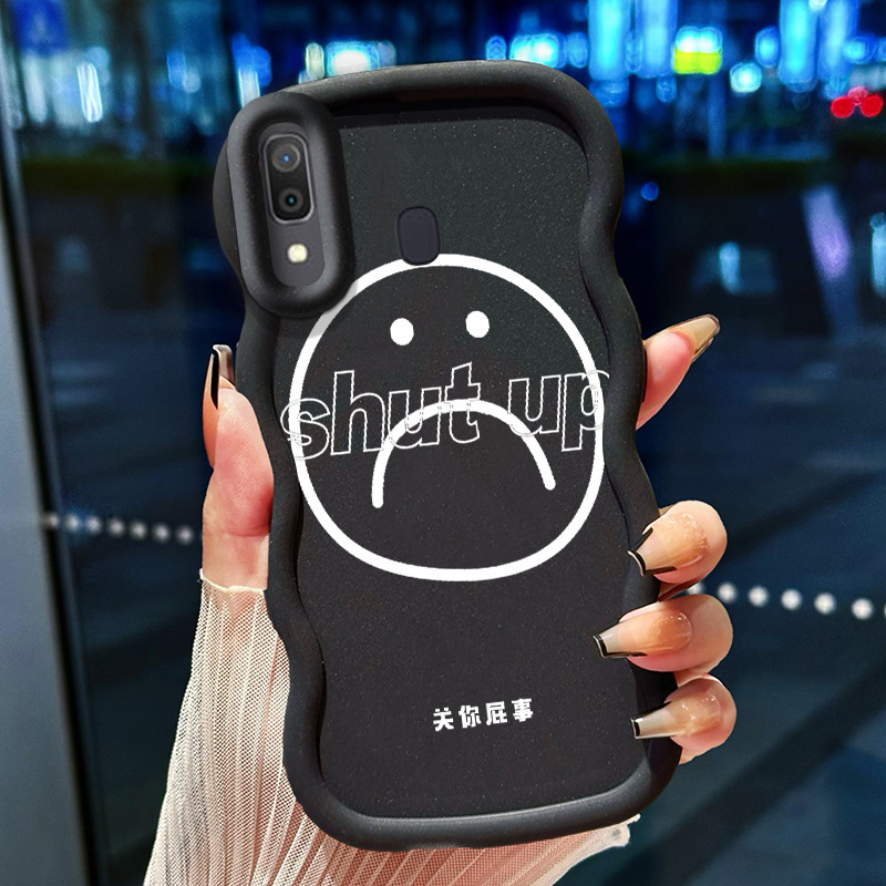 Casing Hp Untuk Samsung A20 A30 M10s Case Emoji sedih Cesing Polos Kasing Macaron gelombang Kesing S