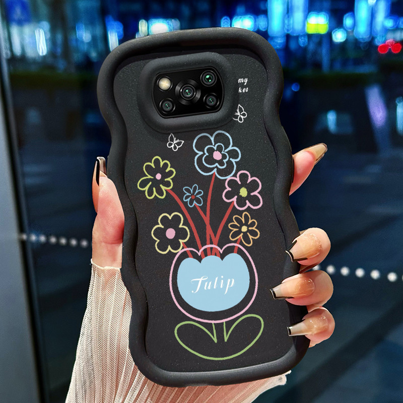 Casing Untuk Xiaomi POCO X3 POCO X3 NFC POCO X3 Pro Case Casing Lukisan Pot Bunga pola HP Cesing lun