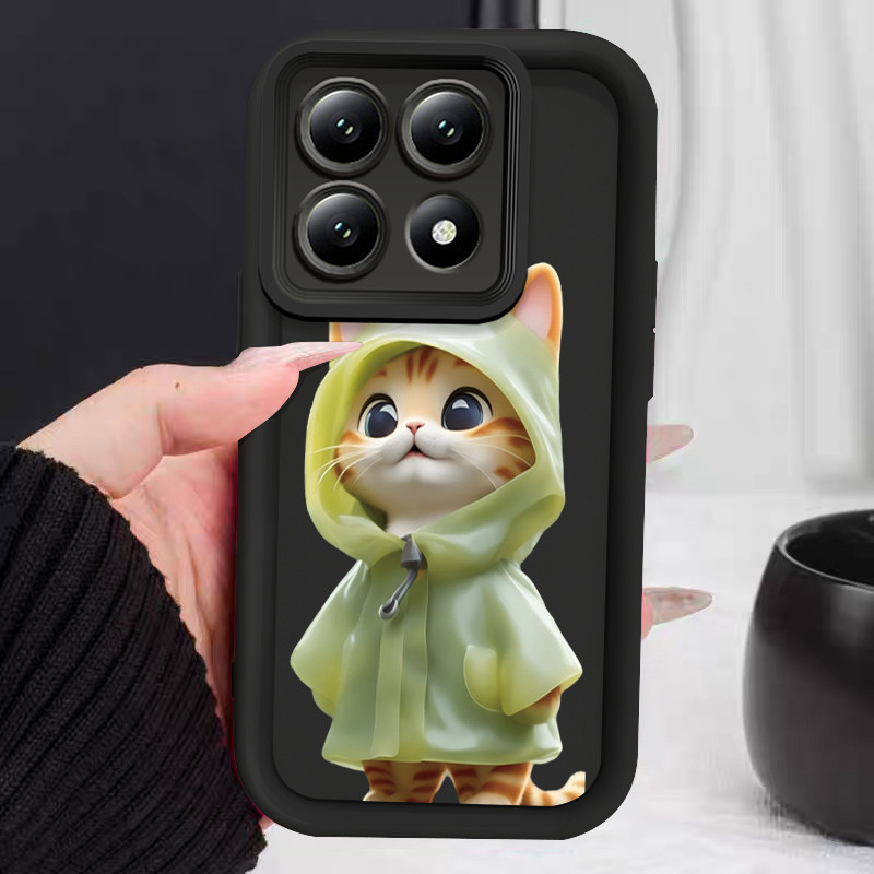 Casing Hp untuk Xiaomi 14T 5G 14T Pro 5G Case Kucing jas hujan Kasing silikon Cesing Anti Bocor Shoc