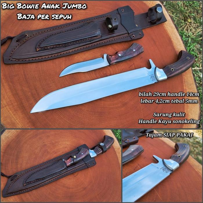 PISAU BOWIE JUMBO PLUS ANAK BAJA PER SUPER TAJAM SIAP PAKAI