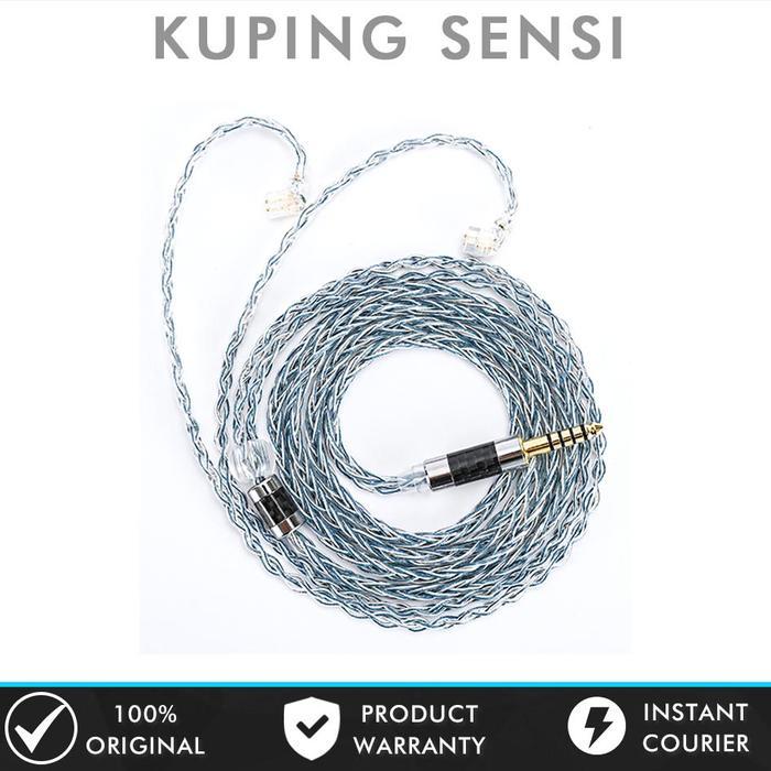 XINHS Rainbow Blue WITH MIC 8 Core Silver Plated IEM Upgrade Cable