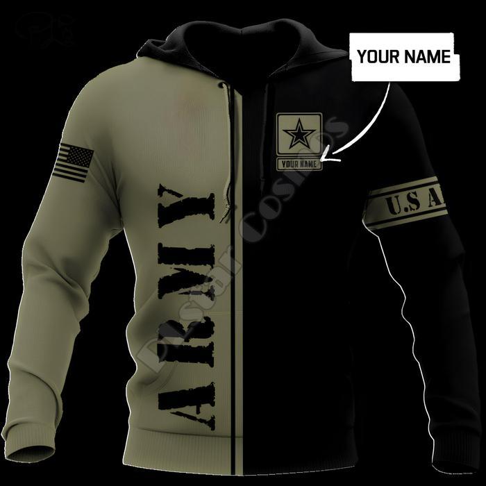 army pria terbaru/ Jaket hoodie pria full print motif loreng gaya kasual bomber hitam - MOTIF 1, S j