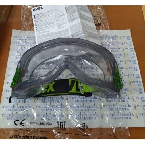 kacamata safety goggle uvex 9301-906 google uvex green strap